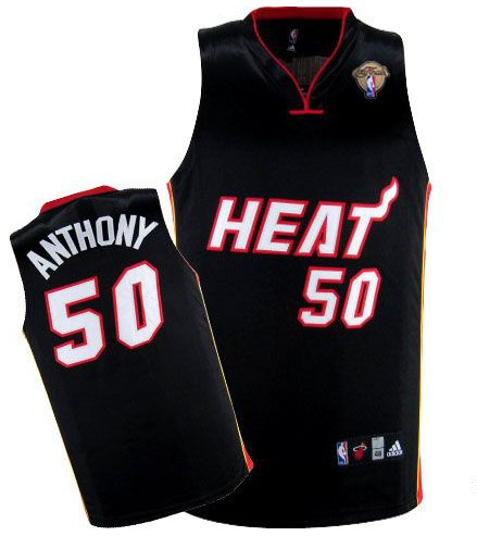 NBA Miami Heat 50 Joel Anthony Authentic Black Jersey